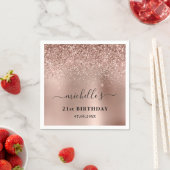 Twenty First Birthday Roos Gold Glitter Naam Servet (Insitu)