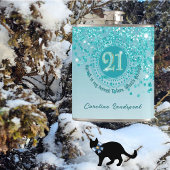 Twenty First & Blauwgroen Blue Glitter & Drink Quo Heupfles