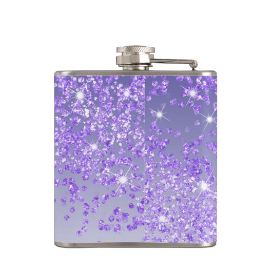 Twenty First & Paarse Glitter & Drink Quote Heupfles (Achterkant)