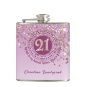 Twenty First & Roos Gold Glitter & Drink Quote Heupfles (Voorkant)