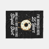 Twenty Five Years Of Employment Donut 25 Year Work Fleece Deken (Voorkant (Horizontaal))