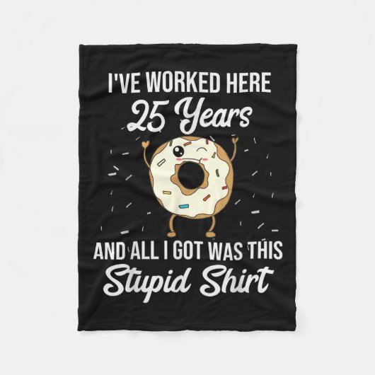 Twenty Five Years Of Employment Donut 25 Year Work Fleece Deken (Voorkant)
