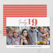 TWENTY krachtige grafische multi foto nieuwjaar Feestdagenkaart (Voorkant / Achterkant)