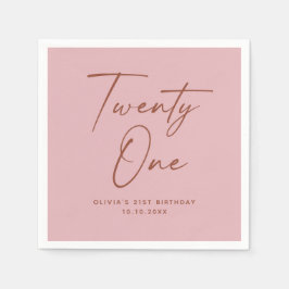 Twenty One Birthday | Dusty Rose Pink Elegant Servet