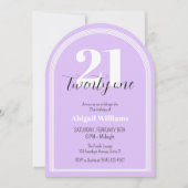 Twenty One Paarse Black Arch Chic 21e verjaardag Kaart (Voorkant)