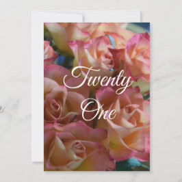 Twenty One Rozen 21ste verjaardag Uitnodiging