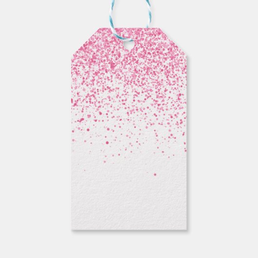 Twenty One Sparkling Hot Pink Glitter Dank u Cadeaulabel (Achterkant)