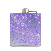 Twenty & Paarse Glitter & Drink Quote Heupfles (Achterkant)