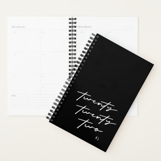 Twenty Twenty Two Zwart en Wit Script Planner (Display)