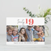 TWENTY vette grafische multi foto nieuwjaar Feestdagenkaart (Staand voorkant)