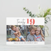 TWENTY vette grafische multi foto nieuwjaar Feestdagenkaart (Staand voorkant)