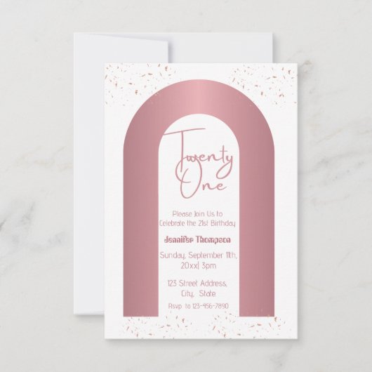 TwentyOne Roos Gouden Boog minimalistisch 21e Verj Kaart (Voorkant)