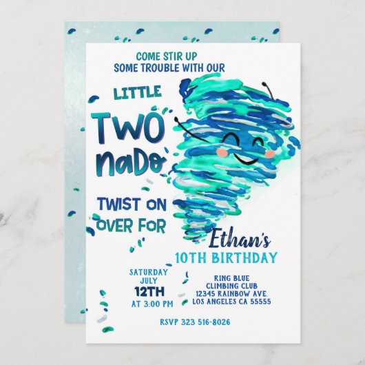 tweonado Uitnodiging (Voorkant / Achterkant)