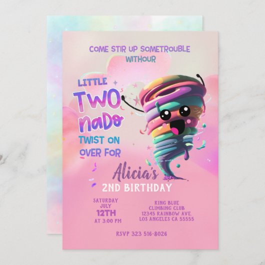 tweonado Uitnodiging (Voorkant / Achterkant)