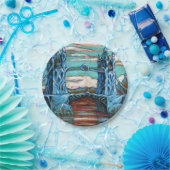 Twergbrug in een fantasiestad papieren bordje (Feest)