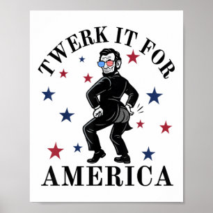 Twerk het voor Amerika Funny Patriottische Volwass Poster