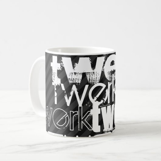Twerk; Zwarte en donkergrijze strepen Koffiemok (Voorkant links)