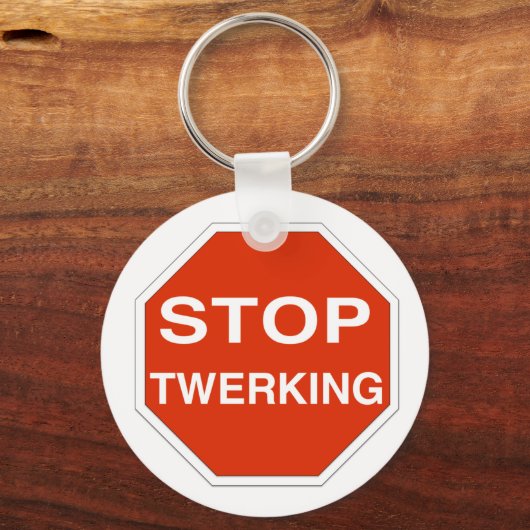 Twerken stoppen sleutelhanger (Voorkant)