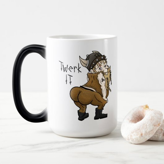 Twerken Viking Morphing-Mok Magische Mok (Met donut)