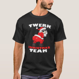 Twerkende kerstman in Face Mask Twerk Kerstwerk T-shirt