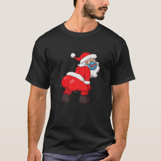Twerkende kerstman in het gezicht kerstmis 2021 t-shirt