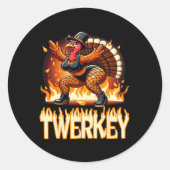 Twerkey Squad Twerking Funny Dancing Turkije Bedan Ronde Sticker (Voorkant)