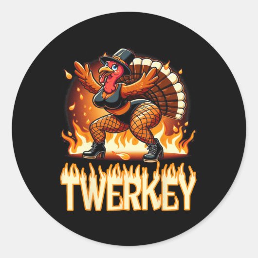 Twerkey Squad Twerking Funny Dancing Turkije Bedan Ronde Sticker (Voorkant)