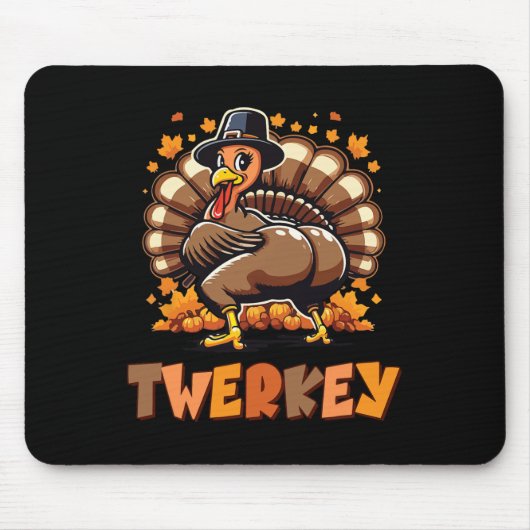 Twerkey Turkije Pelgrim Pet Dancing Thanksgiving A Muismat (Voorkant)