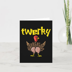 Twerky Turkije Butt Fun Thanksgiving Twerk Dans Pu Kaart