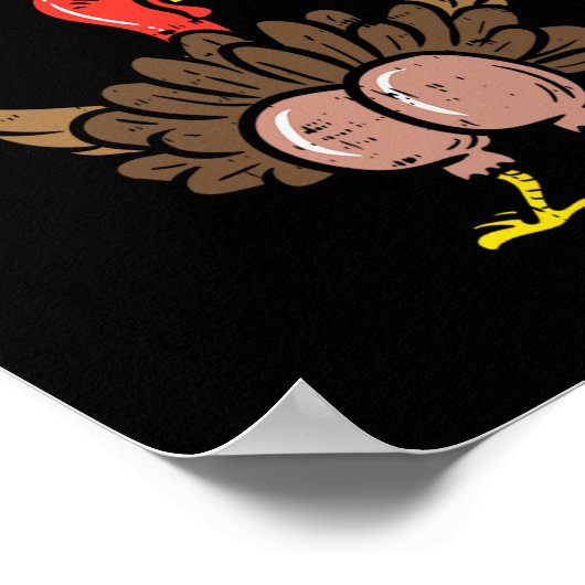 Twerky Turkije Butt Fun Thanksgiving Twerk Dans Pu Poster (Hoek)