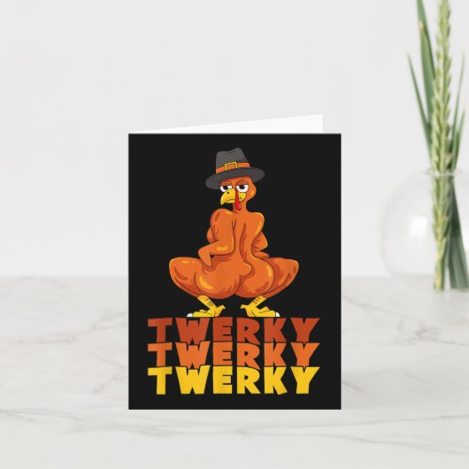 Twerky Turkije Butt Thanksgiving Dance Funny Kaart (Voorkant)