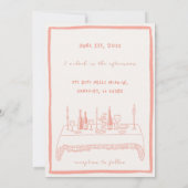 Twhimsische Roze Save The Date Uitnodiging (Achterkant)