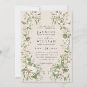 Twhimsische Wilde Bloementuin Rustieke QR Code Huw Kaart (Voorkant)