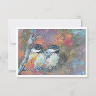 Twi Zwartkapmeesje Olie Schilderij Notitiekaart Notitiekaartje