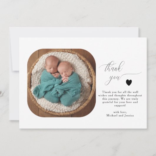 Twice Blessed Twins Photo Birth Aankondiging (Achterkant)