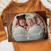 Twice Blessed Twins Photo Birth Aankondiging