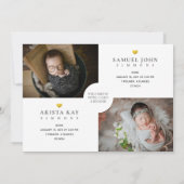 Twice Blessed Twins Photo Collage Newborn Birth Aankondiging (Achterkant)