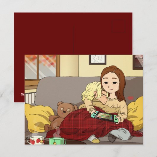 TWICE Myna & Chaeyoung Briefkaart Chibi version (Voorkant / Achterkant)