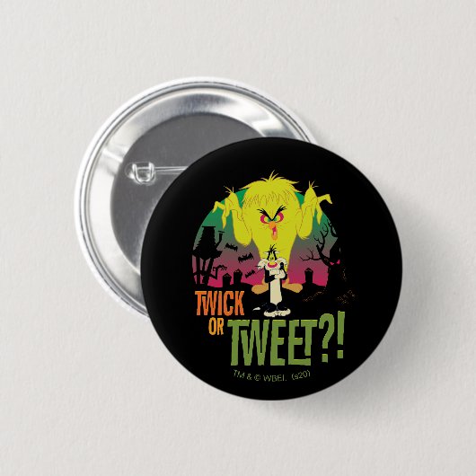 "Twick or Tweet" TWEETY™ & SYLVESTER™ Ronde Button 5,7 Cm (Voorkant /achterkant)