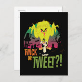 "Twick or Tweet" TWEETY™ & SYLVESTER™ Uitnodiging Briefkaart (Voorkant / Achterkant)