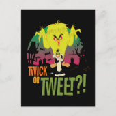 "Twick or Tweet" TWEETY™ & SYLVESTER™ Uitnodiging Briefkaart (Voorkant)