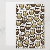 Twiet twiet! leuk uilpatroon. briefpapier (Voorkant / Achterkant)