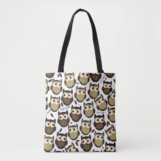 Twiet twiet! leuk uilpatroon. tote bag (Voorkant)