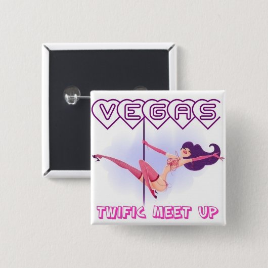 TwiFic ontmoeten Vierkante Button 5,1 Cm (Voorkant /achterkant)