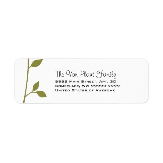 Twig and Leaf Etiket (Voorkant)