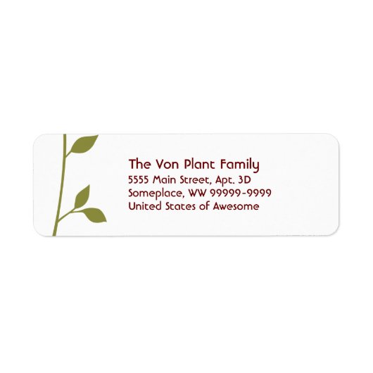 Twig and Leaf Etiket (Voorkant)