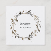 Twig Botanical Wreath Vierkante Visitekaartje (Voorkant)