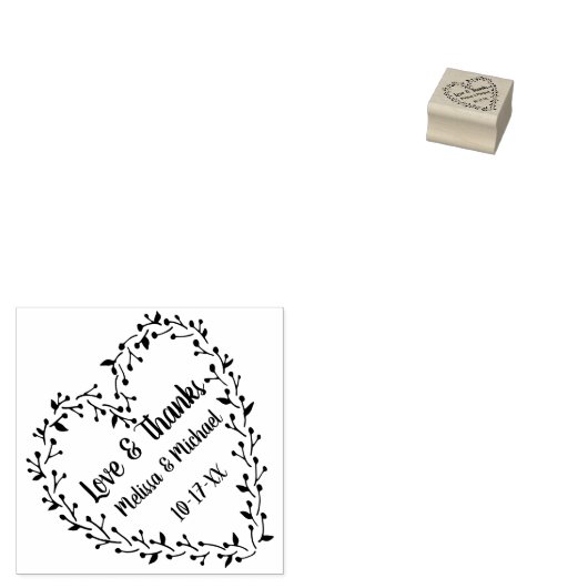 Twig en Berry Hartkrans | Bruiloft dank u Rubberstempel (Gestempeld)