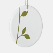 Twig en blad keramisch ornament (Rechts)