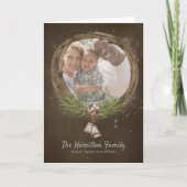 Twig en kerstmis met tong feestdagen kaart (Voorkant)